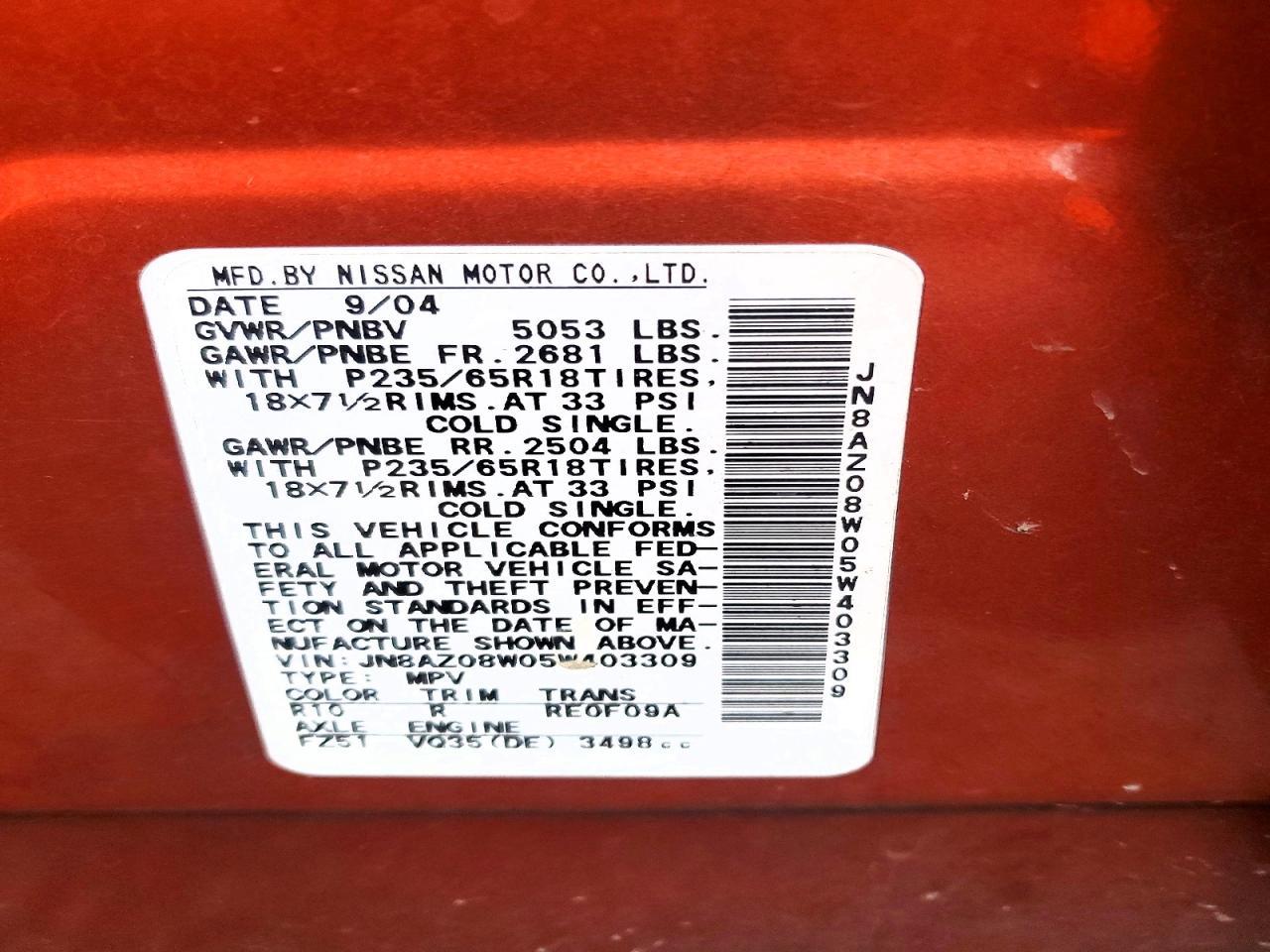 2005 Nissan Murano sl