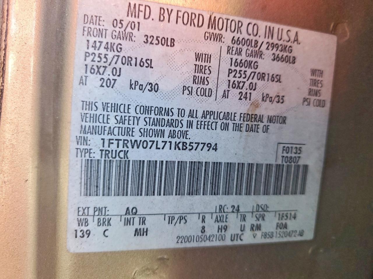 2001 Ford F150 Supercrew