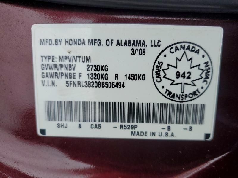 2008 Honda Odyssey lx