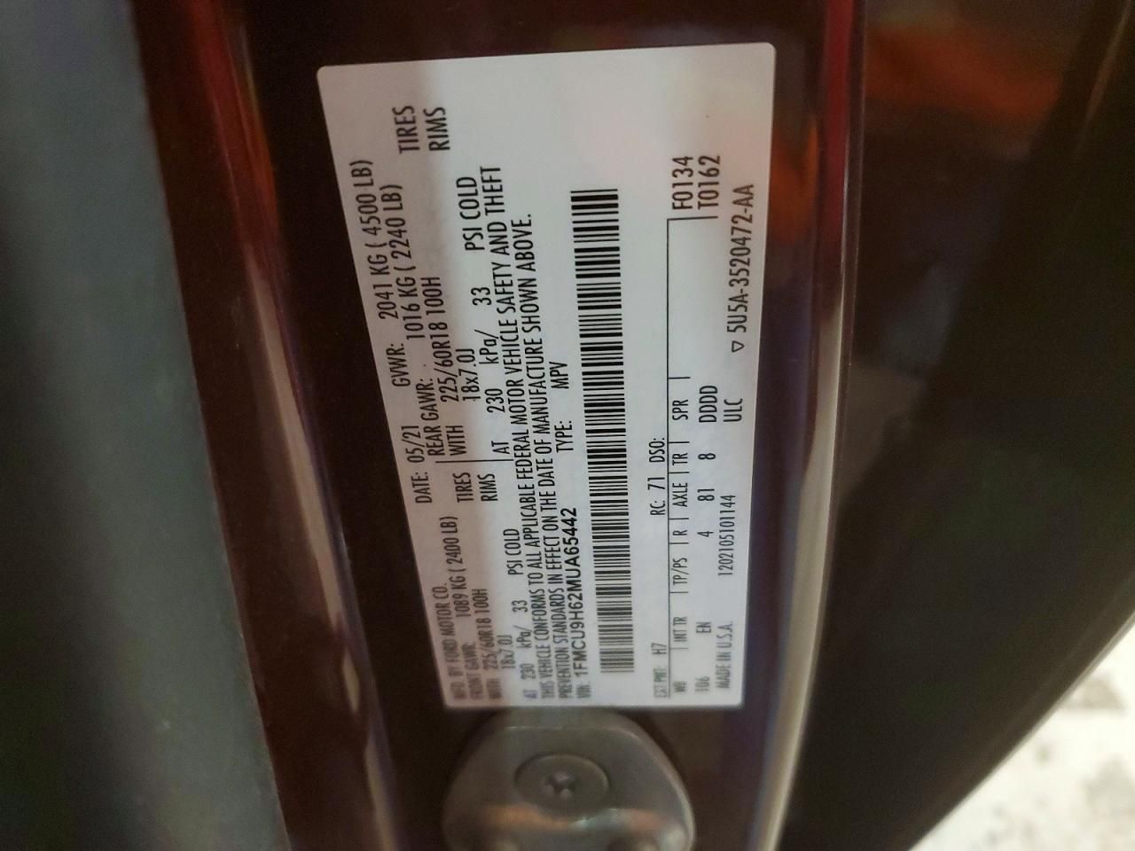 2021 Ford Escape sel