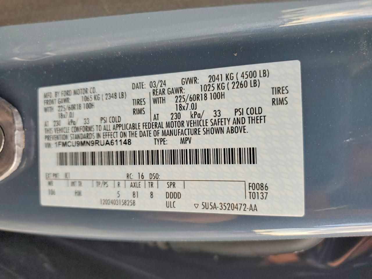 2024 Ford Escape st Line