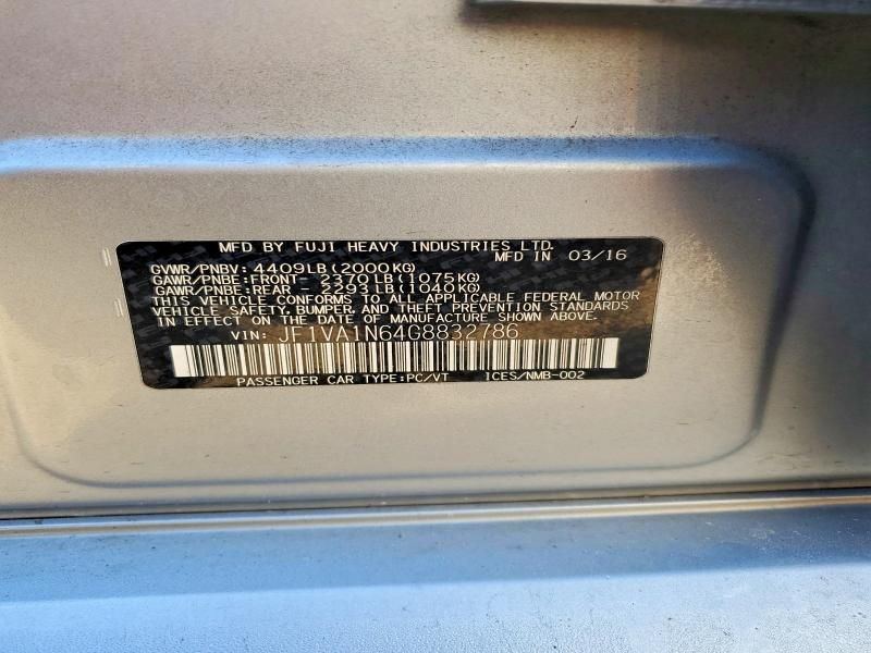 2016 Subaru Wrx Limited