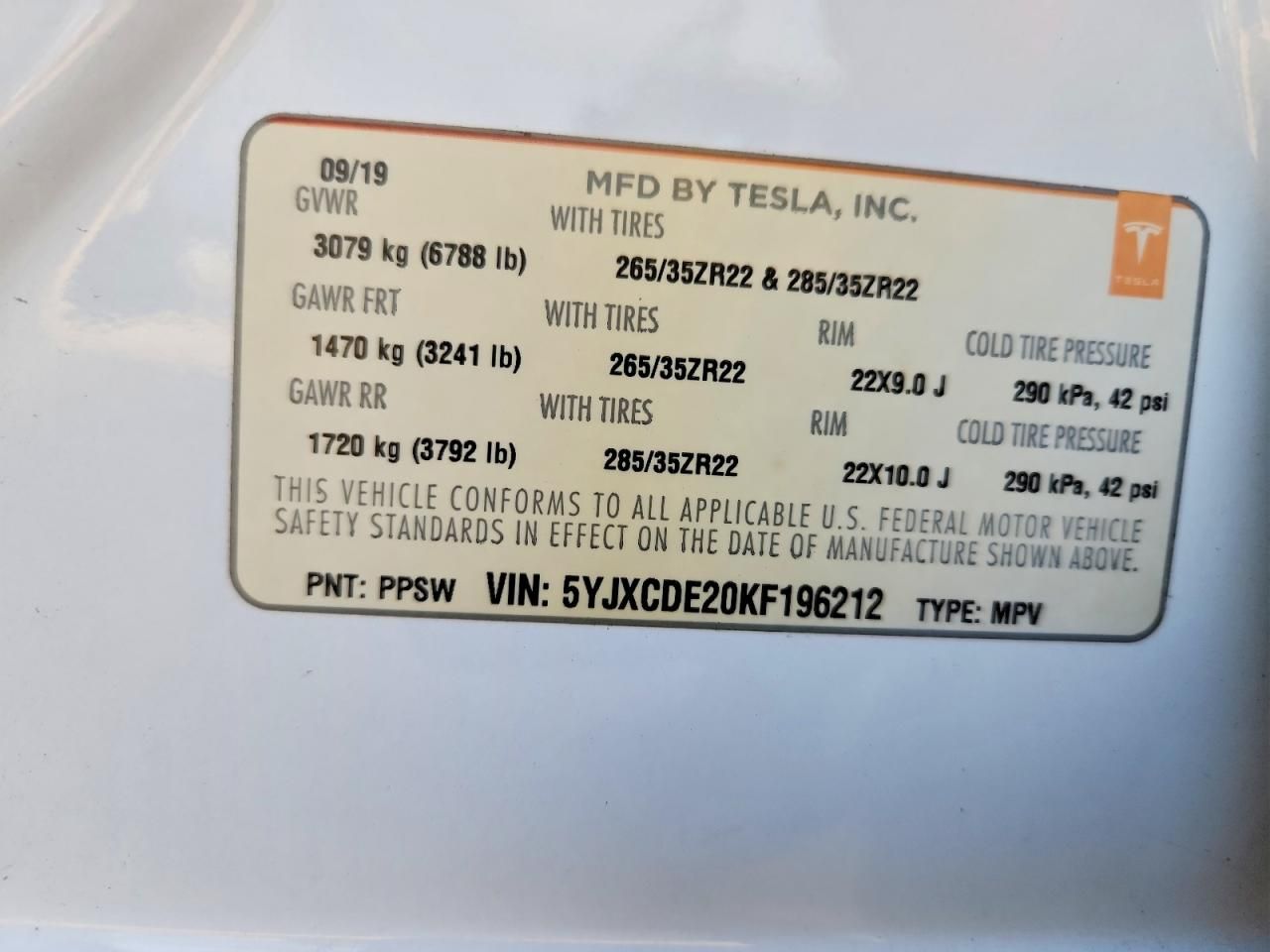 2019 Tesla Model x