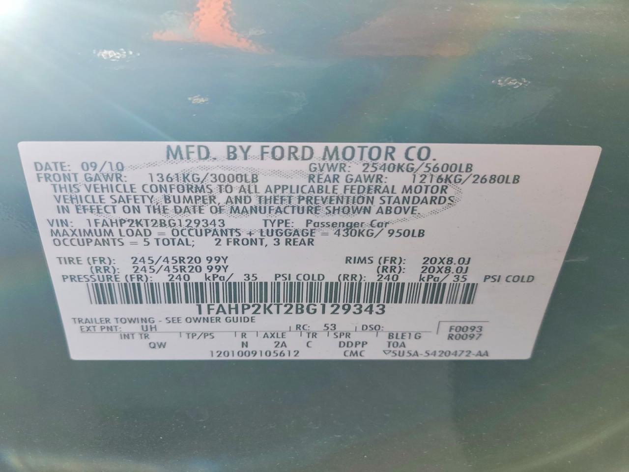 2011 Ford Taurus sho