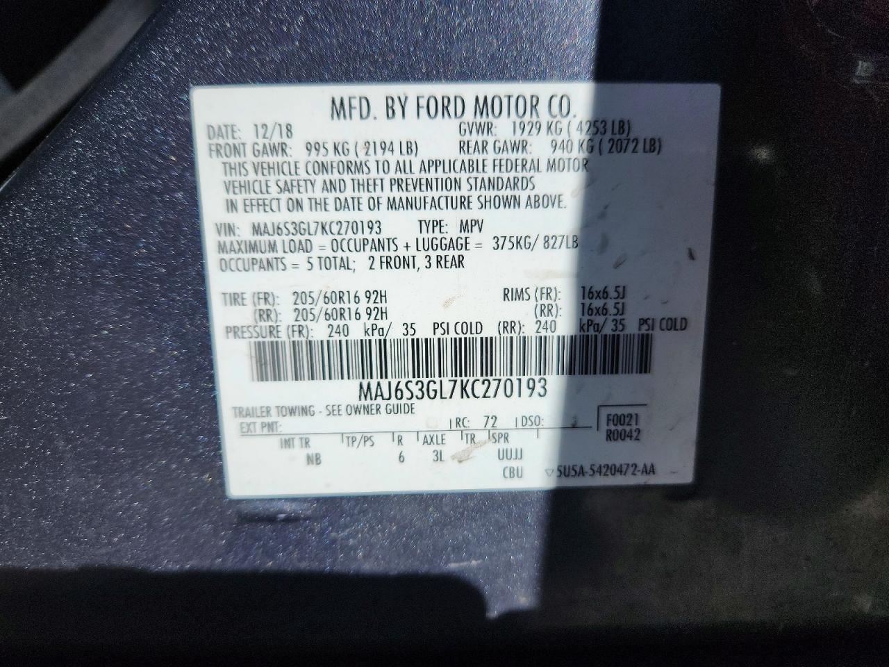 2019 Ford Ecosport se