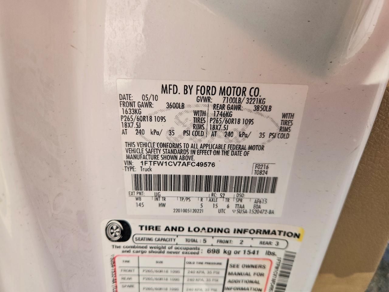 2010 Ford F150 Supercrew