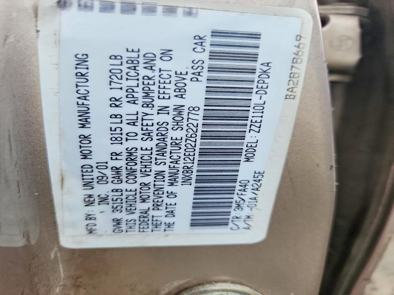 2002 Toyota Corolla ce