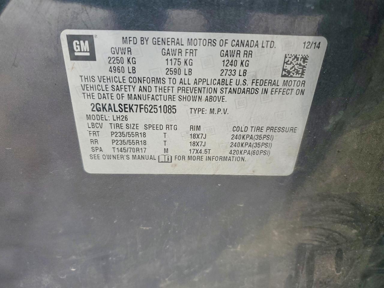 2015 GMC Terrain slt