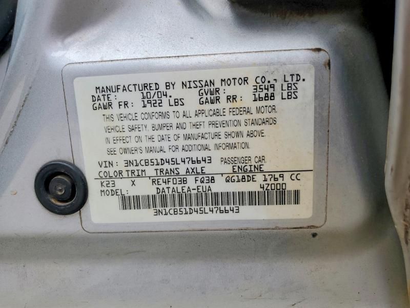 2005 Nissan Sentra 1.8