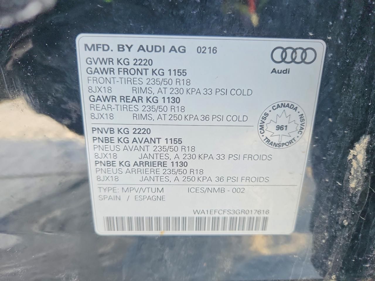 2016 Audi Q3 Premium Plus
