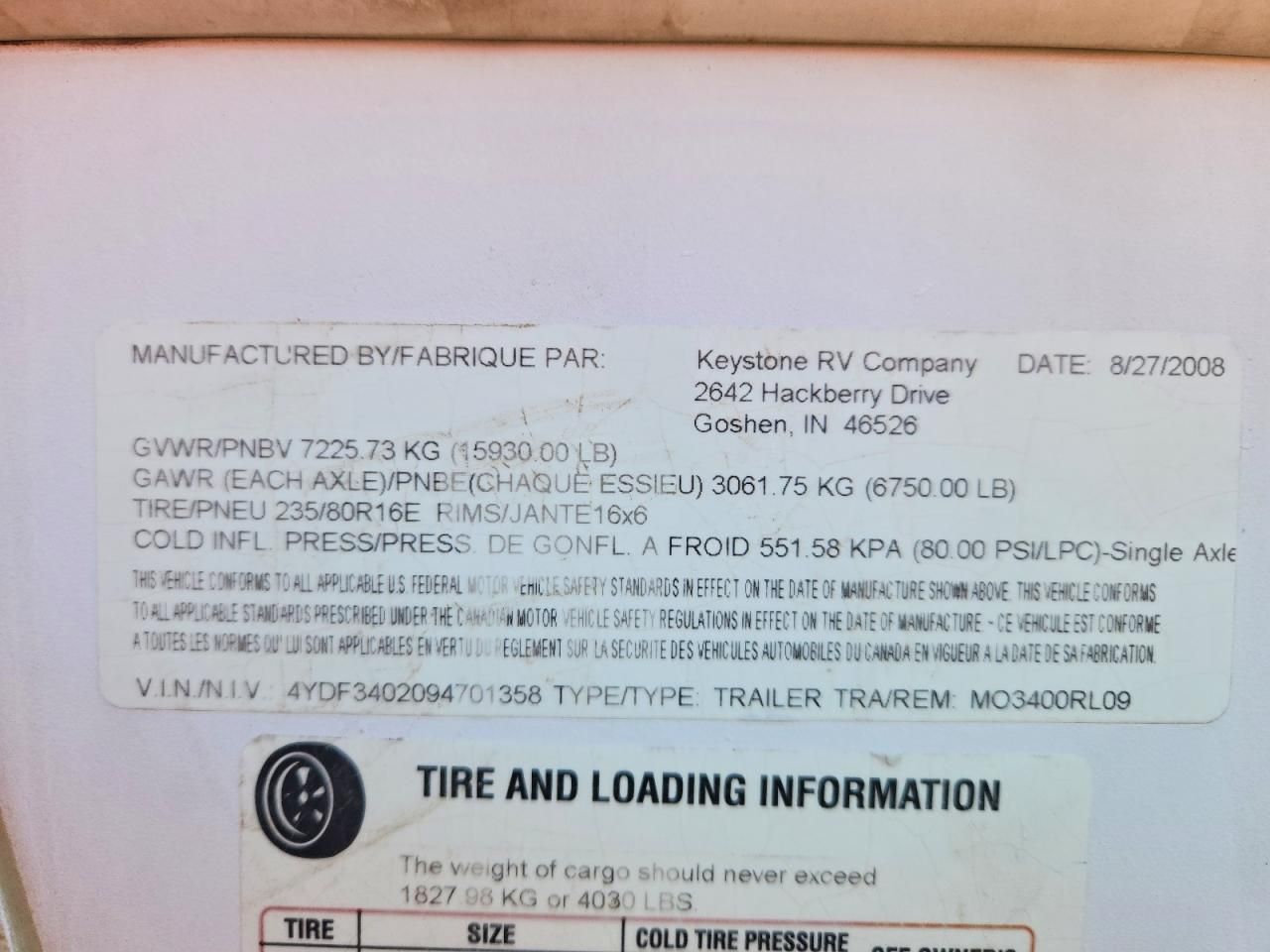 2009 Keystone Challenger Montana