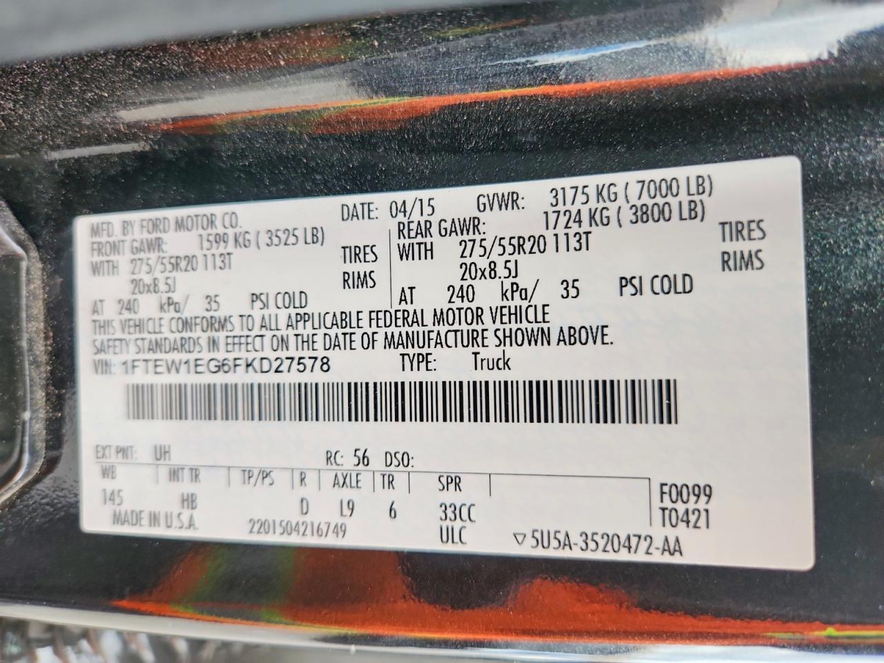 2015 Ford F150 Supercrew