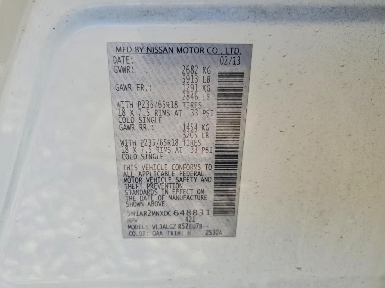 2013 Nissan Pathfinder s