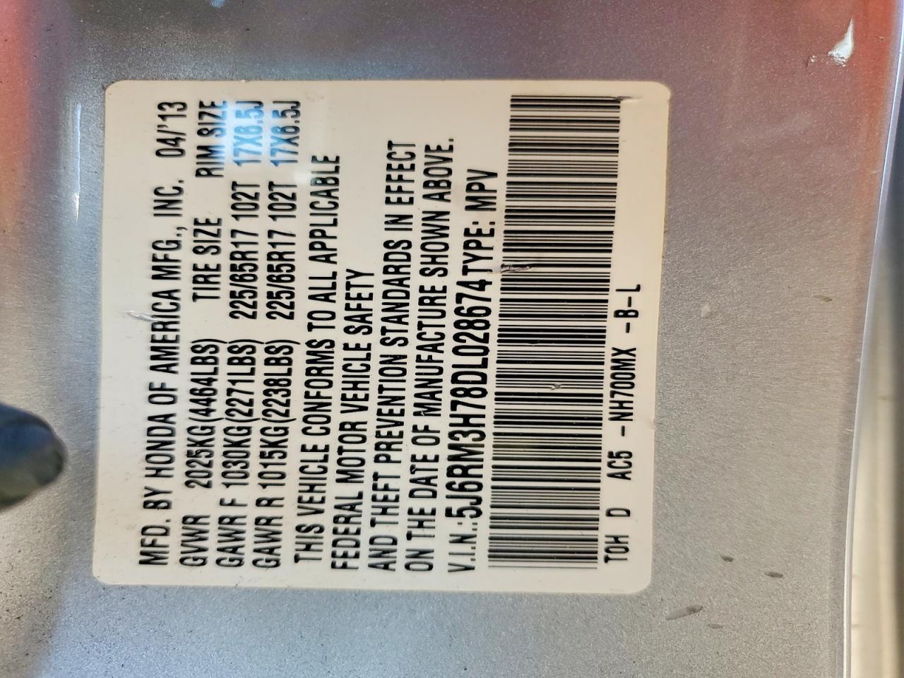 2013 Honda Cr-v exl