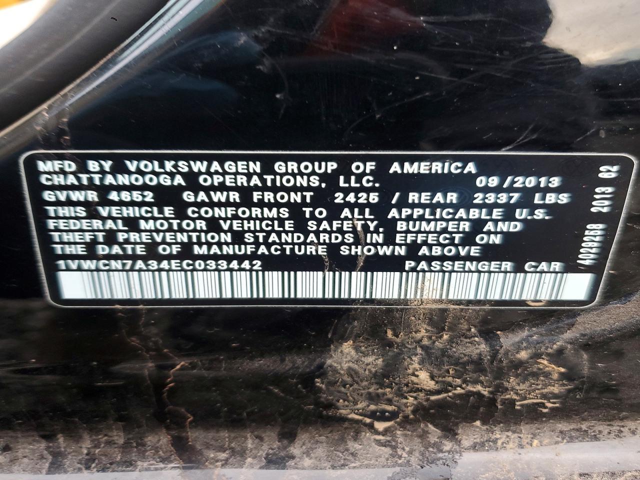 2014 Volkswagen Passat sel