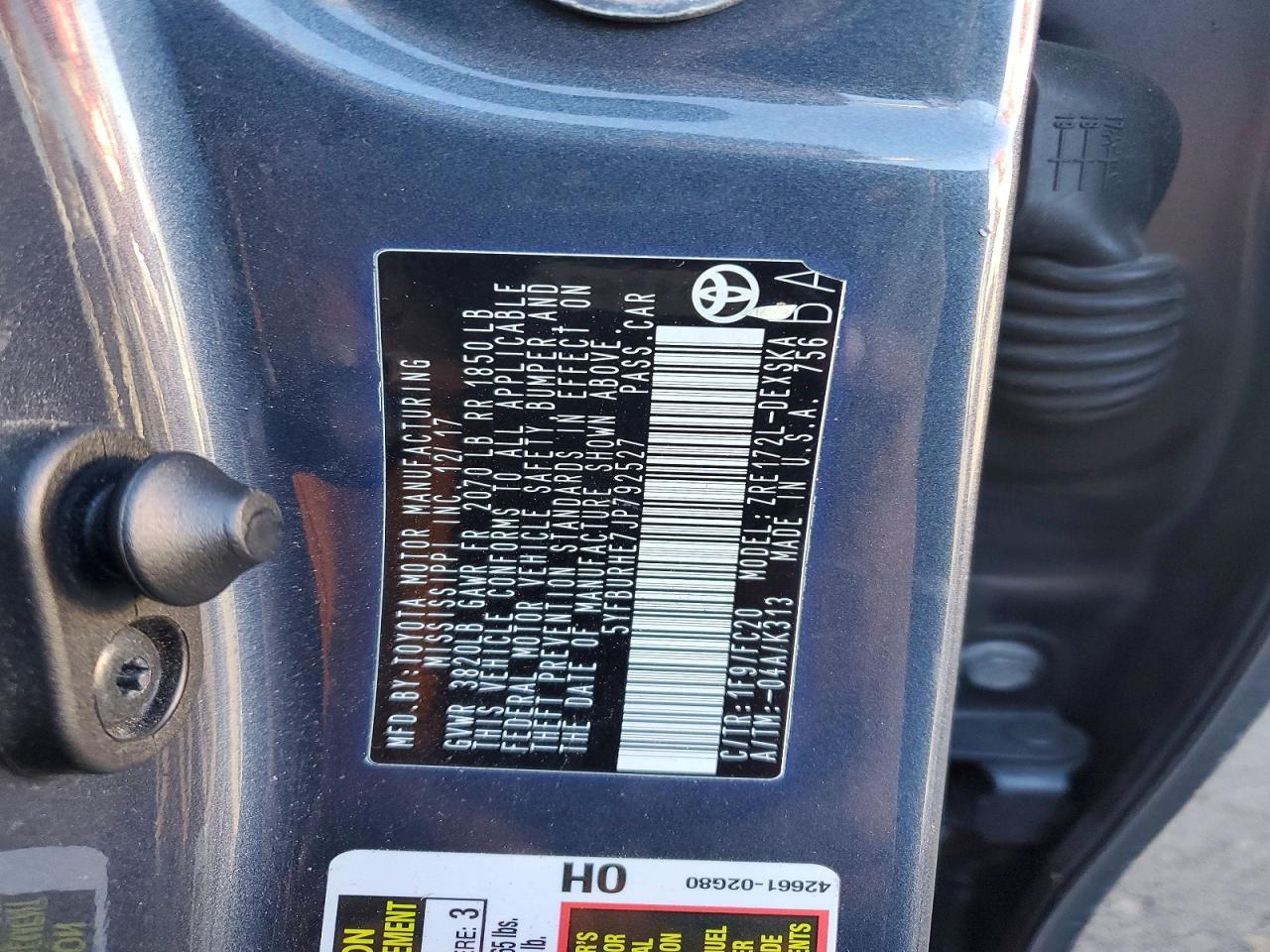 2018 Toyota Corolla l