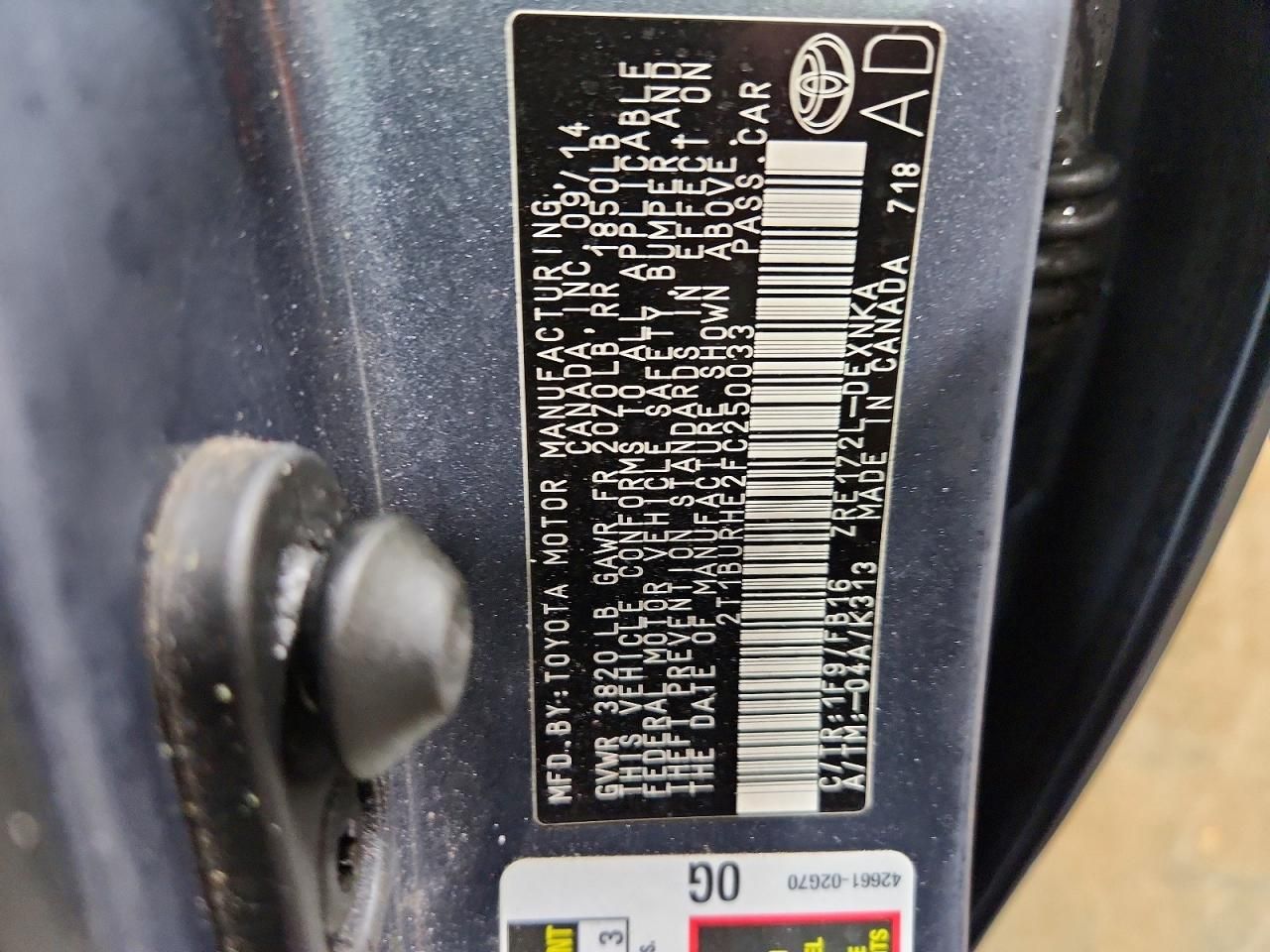 2015 Toyota Corolla l