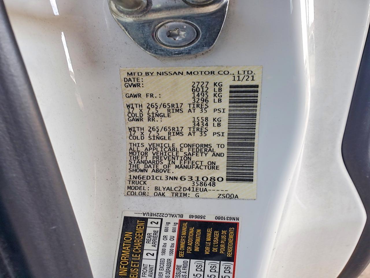 2022 Nissan Frontier s