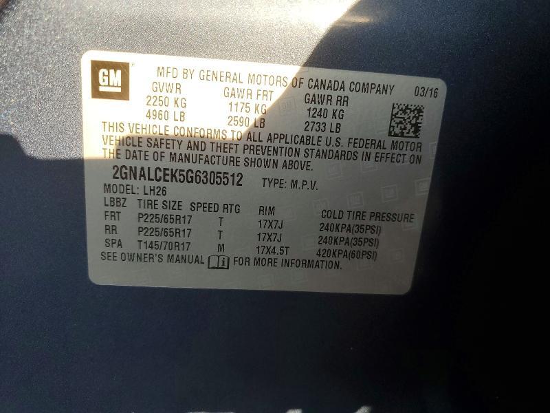 2016 Chevrolet Equinox lt