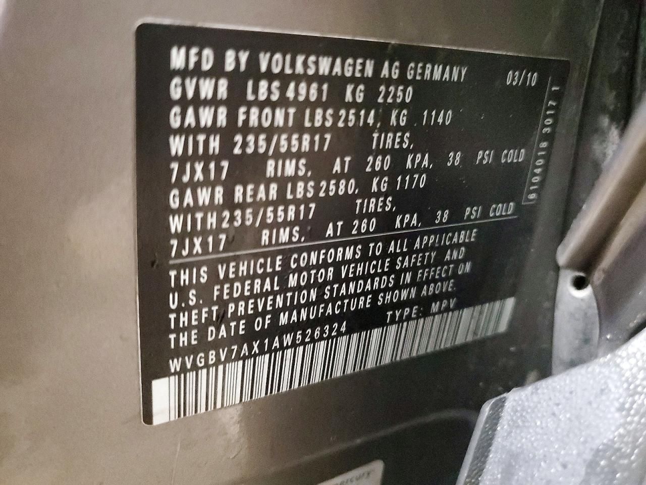 2010 Volkswagen Tiguan se