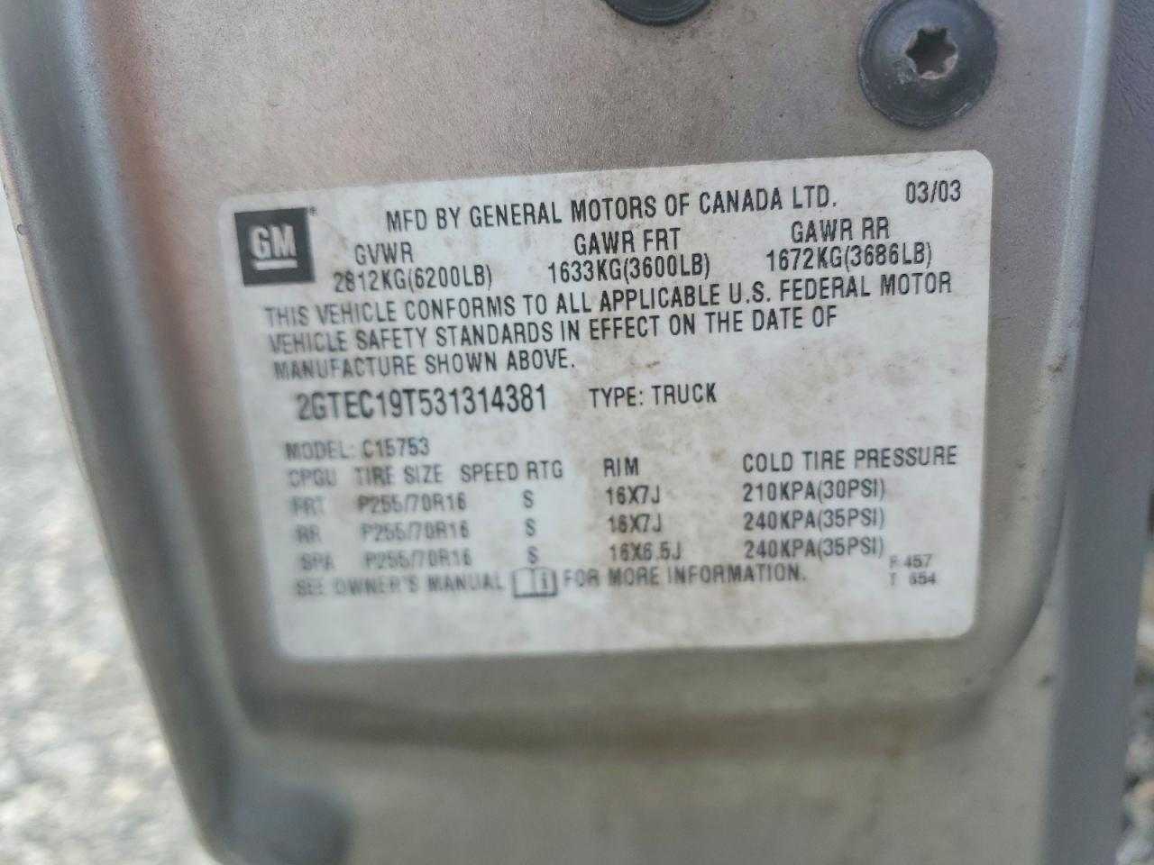 2003 GMC New Sierra C1500