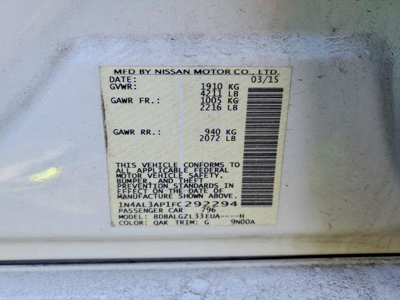 2015 Nissan Altima 2.5