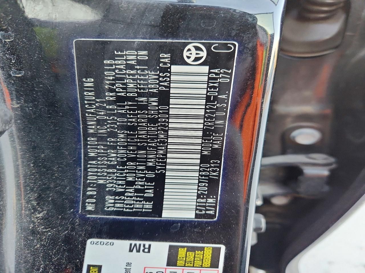 2021 Toyota Corolla le