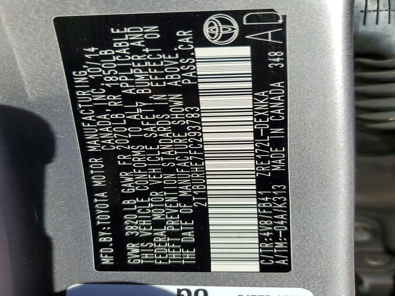 2015 Toyota Corolla l