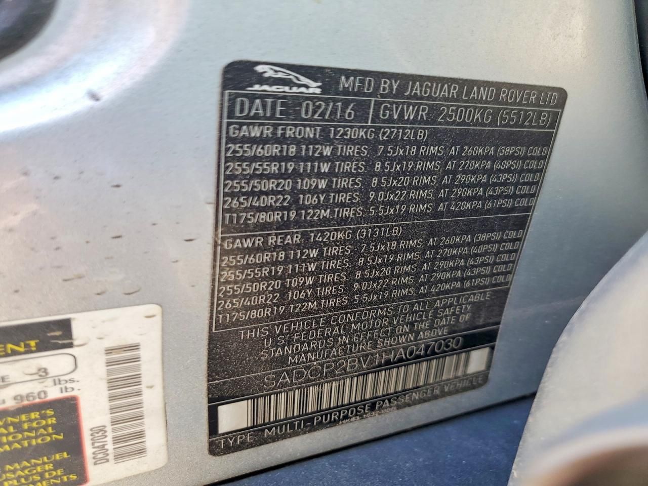 2017 Jaguar F-pace First Edition