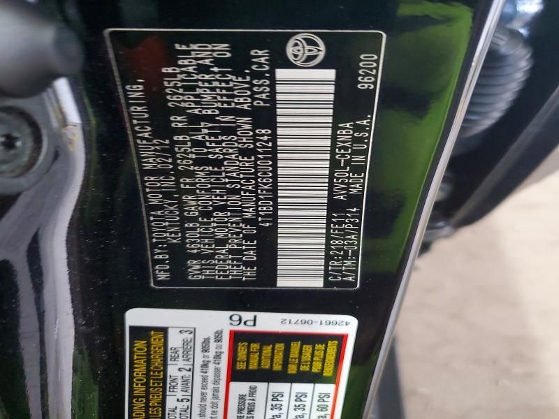 2012 Toyota Camry Hybrid