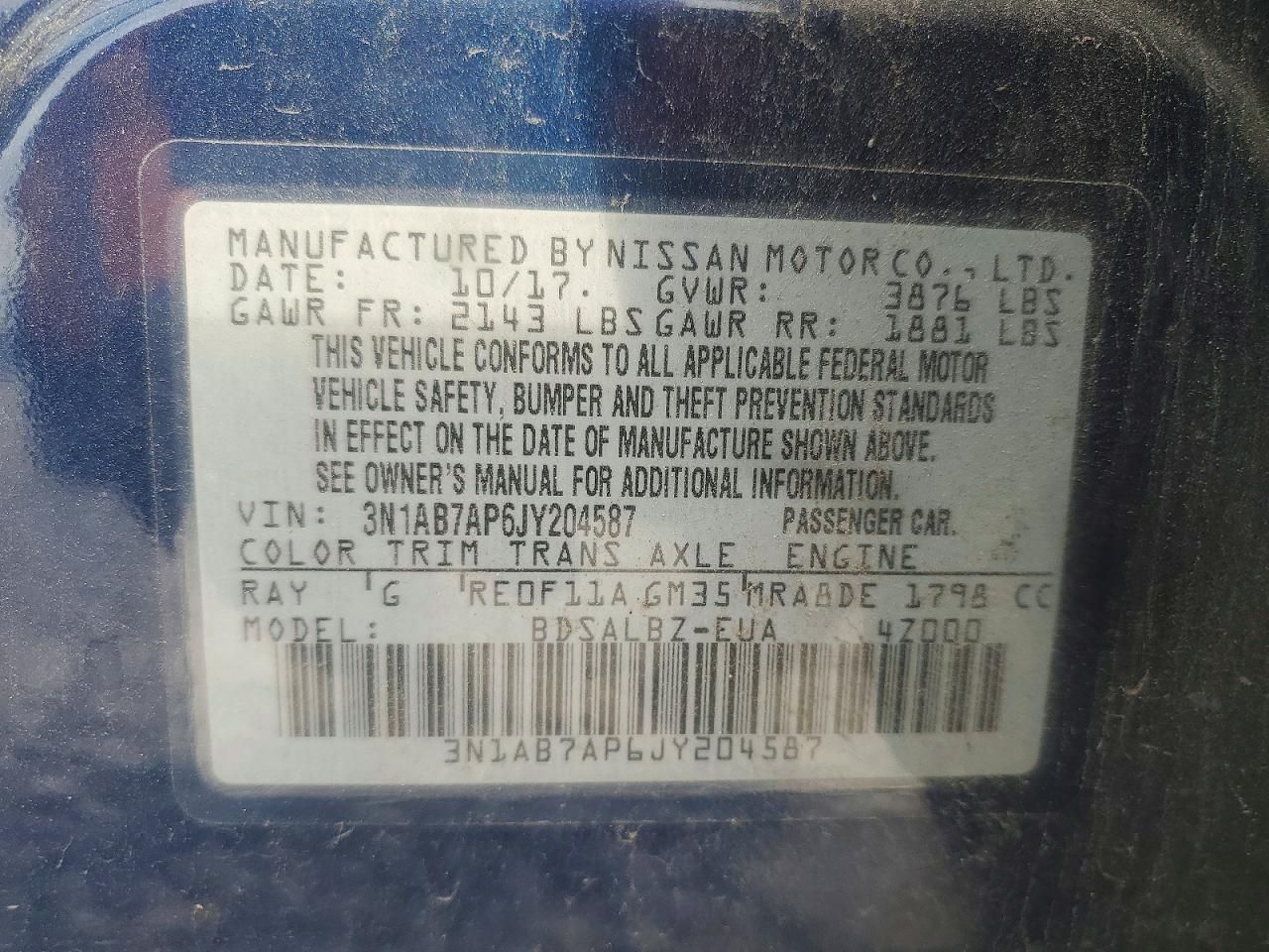 2018 Nissan Sentra s