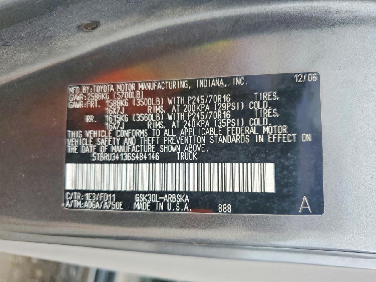 2006 Toyota Tundra Access cab SR5