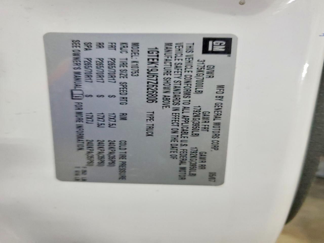 2007 GMC K10753 Flatbed Truck