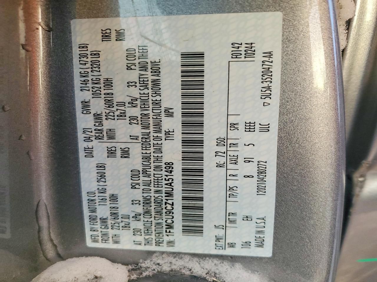 2021 Ford Escape sel