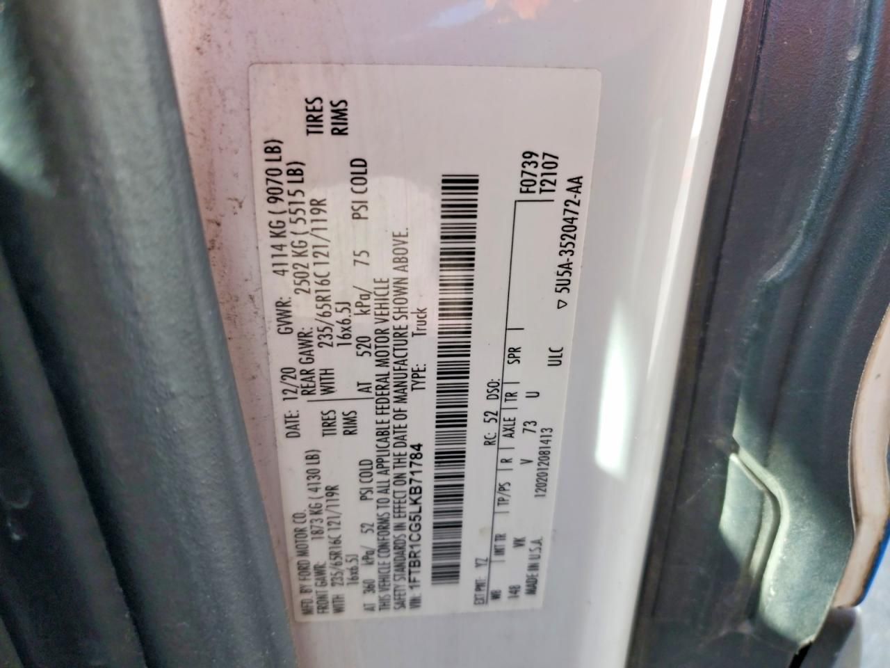 2020 Ford Transit T-250