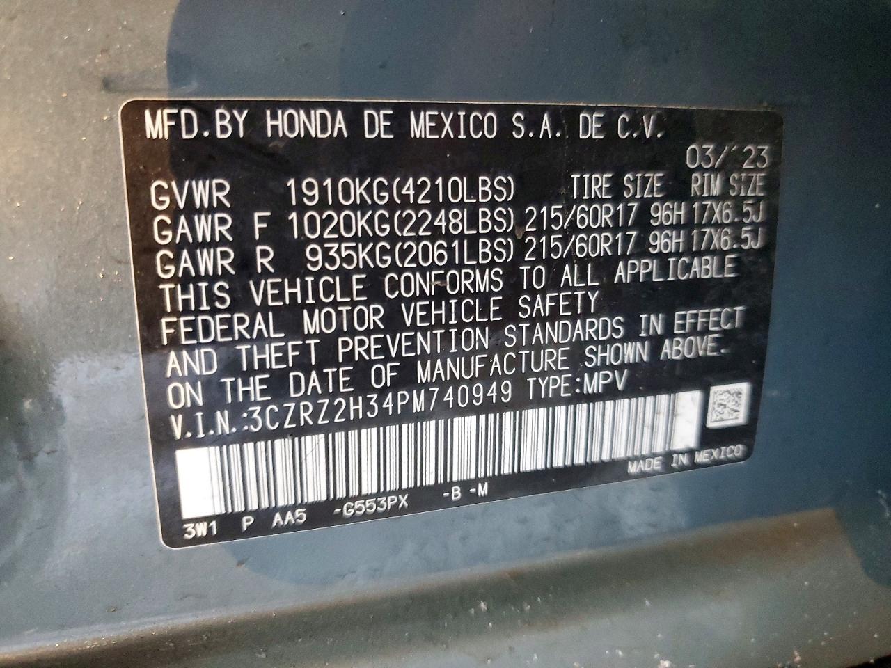 2023 Honda Hr-v lx