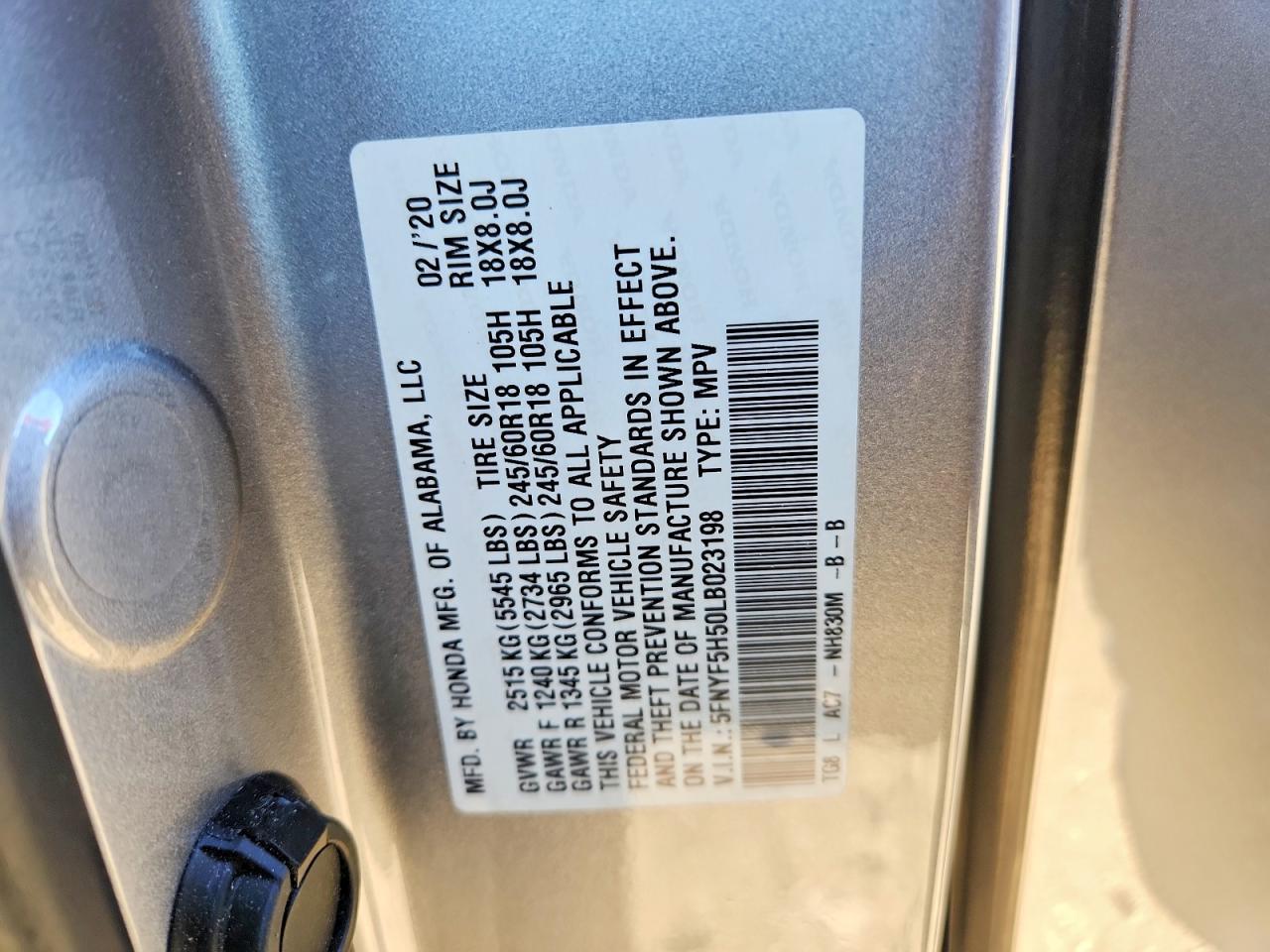 2020 Honda Pilot exl