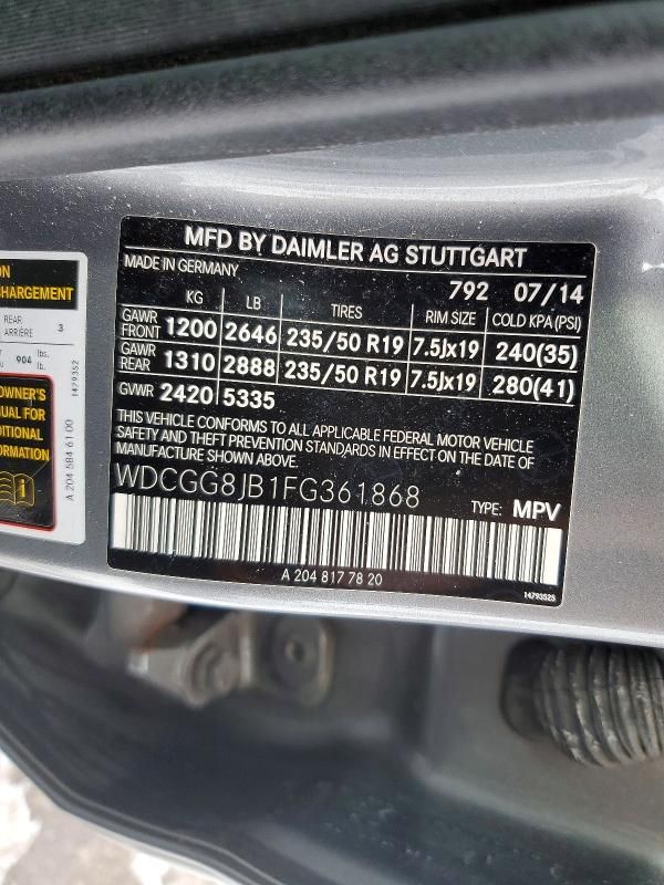 2015 Mercedes-Benz Glk 350 4matic