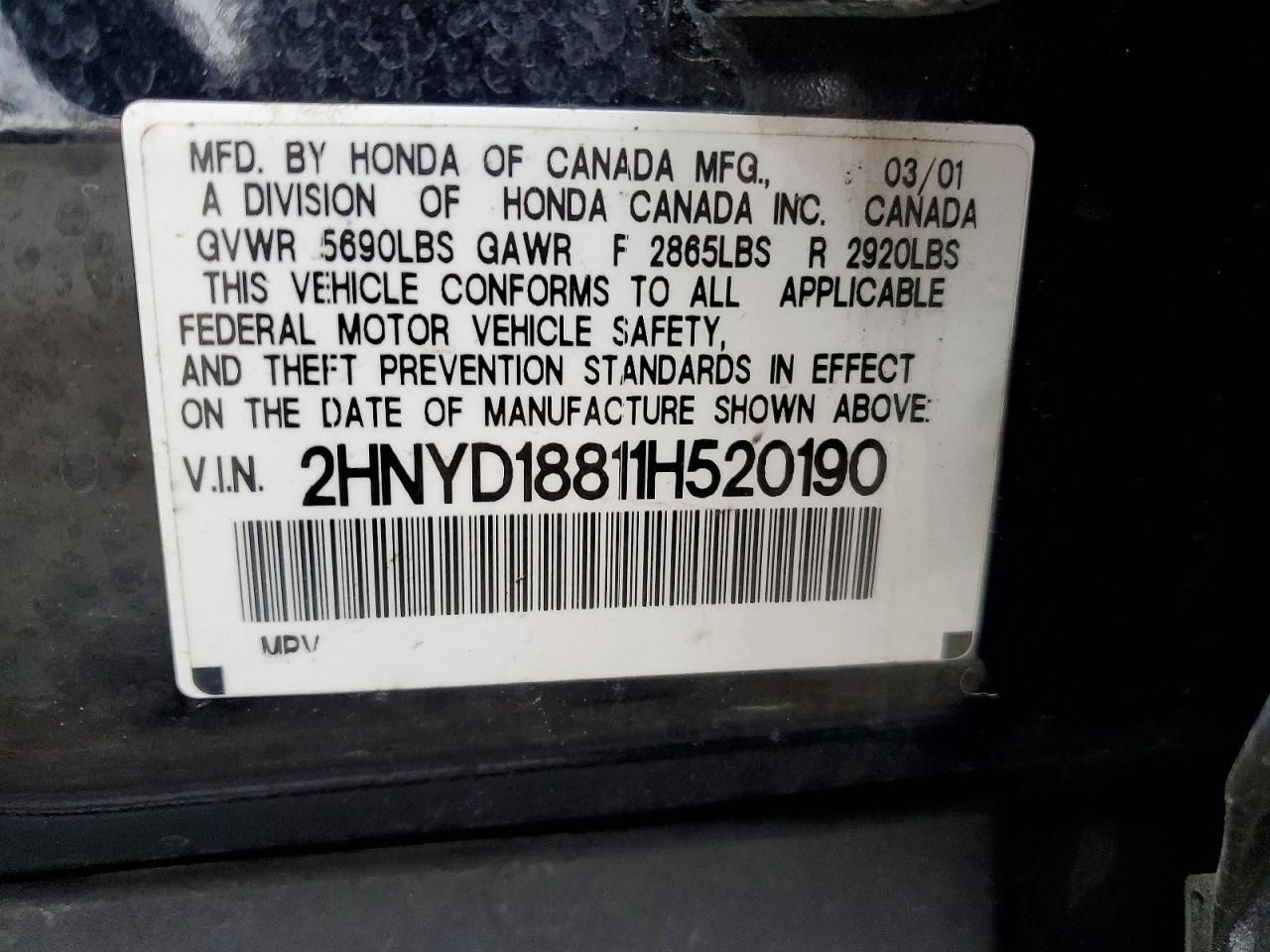 2001 Acura Mdx Touring