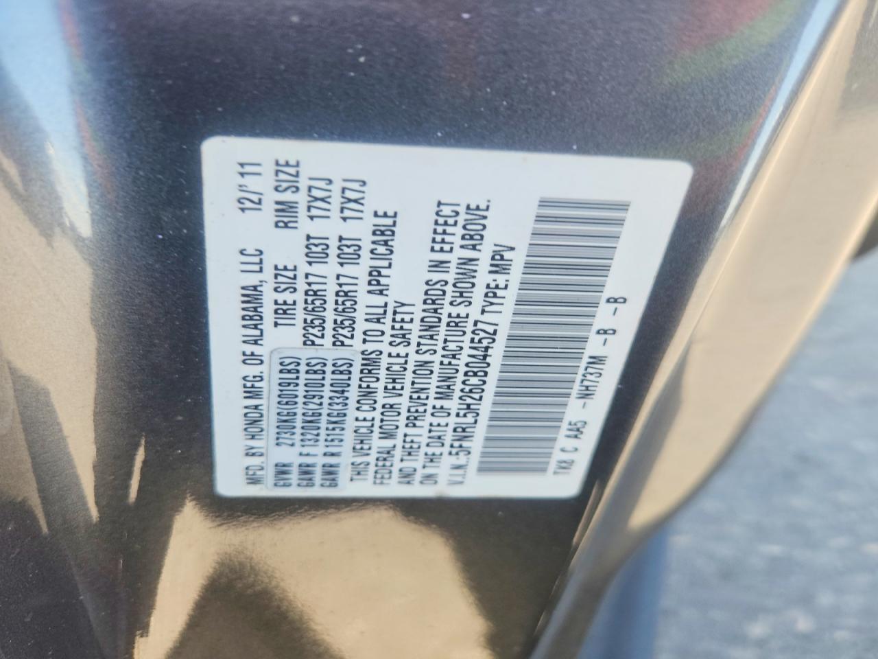 2012 Honda Odyssey lx
