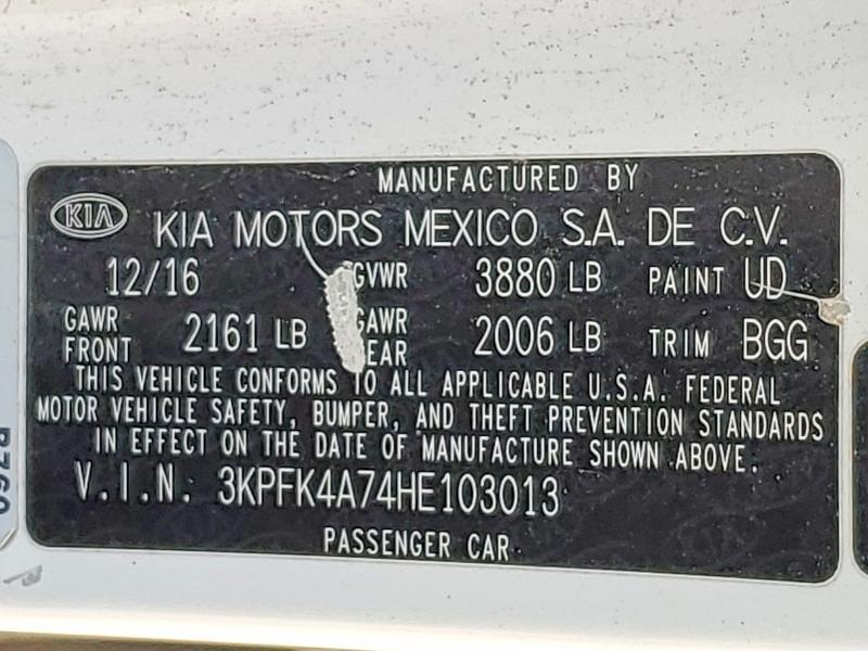 2017 KIA Forte lx