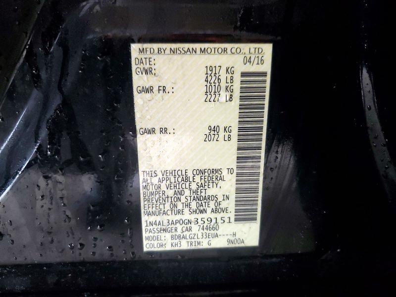 2016 Niss Altima 2.5