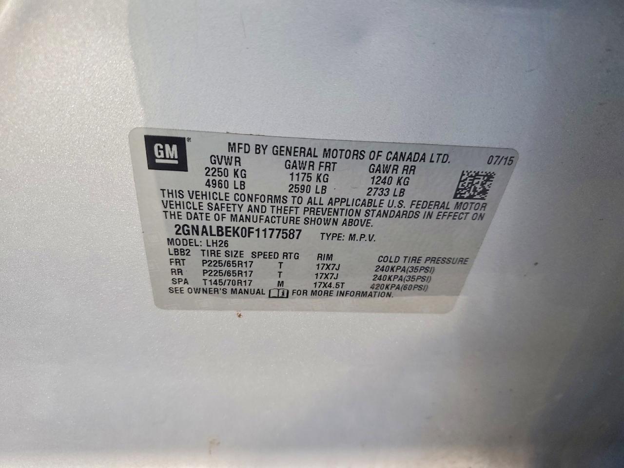 2015 Chevrolet Equinox lt