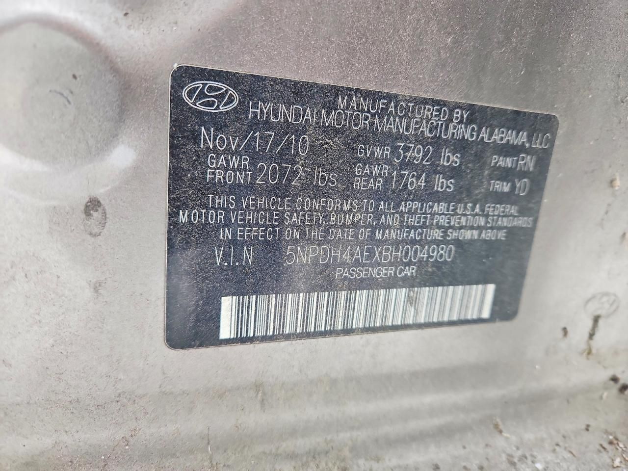 2011 Hyundai Elantra gls