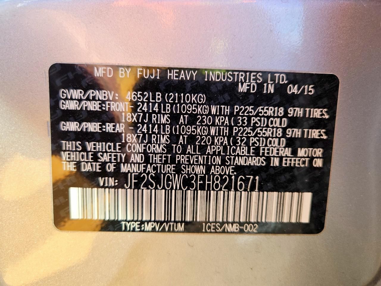 2015 Subaru Forester 2.0xt Touring