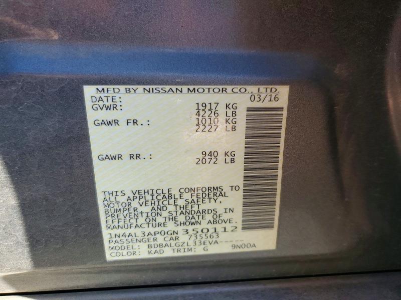 2016 Nissan Altima 2.5 s