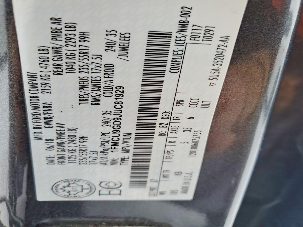2018 Ford Escape se