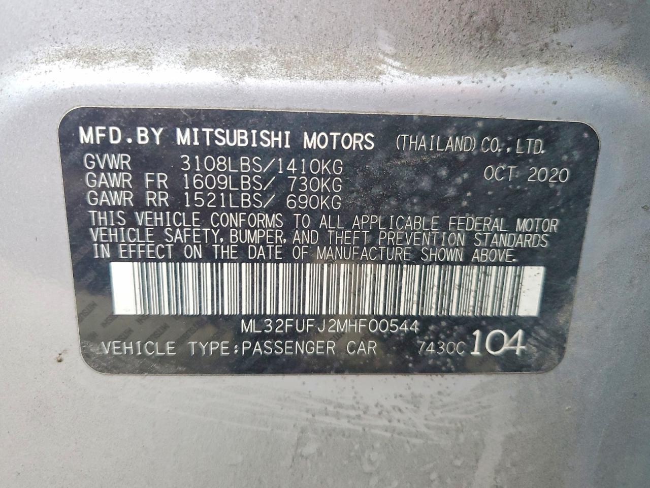 2021 Mitsubishi Mirage G4 es