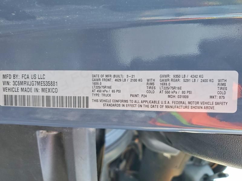 2021 Dodge RAM Promaster 3500 Delivery Van