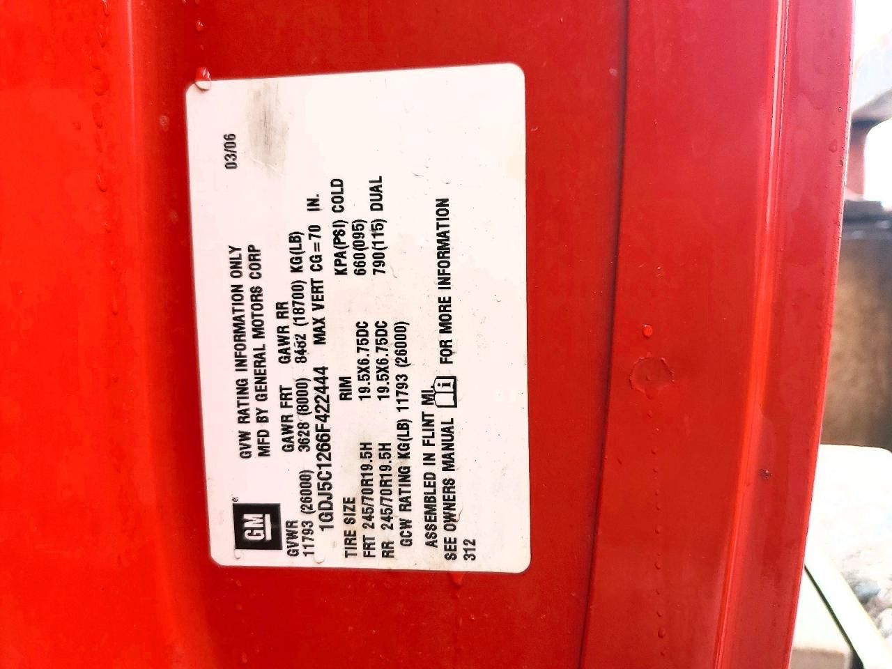 2006 GMC C5500 C5C042